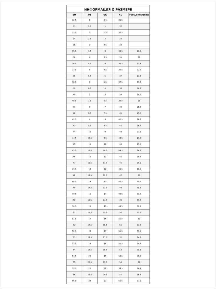 nike ambush size chart