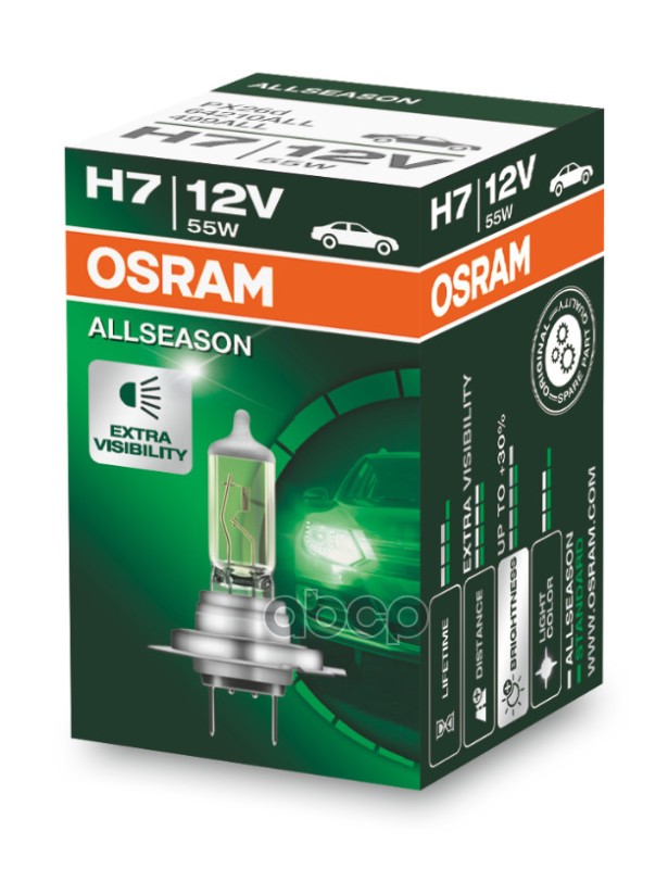 

Лампа Галогеновая Головного Света H7 Px26d 3000K All Season 12V 55W Картон 1Шт Osram арт. 64210ALL