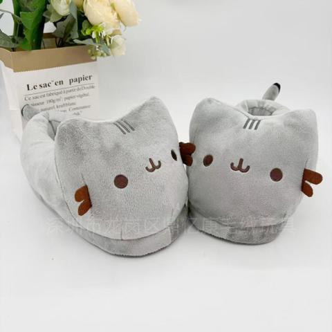 Плюшевые тапочки PUSHEEN "Толстый кот" - Уютная домашняя обувь для осени/зимы
