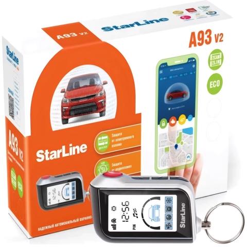 Автосигнализация StarLine A93 v2 2CAN2LIN ECO  автоматический запуск двигателя диалоговый код рабочая частота 434 МГц встроенный