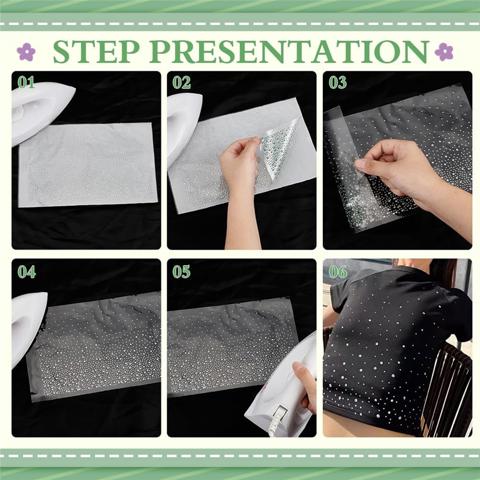 Набор для приклеивания блестящих страз - 8 Листов и 16 Аппликаций из Хрусталя, Идеально подходящих для наклеивания на Одежду.