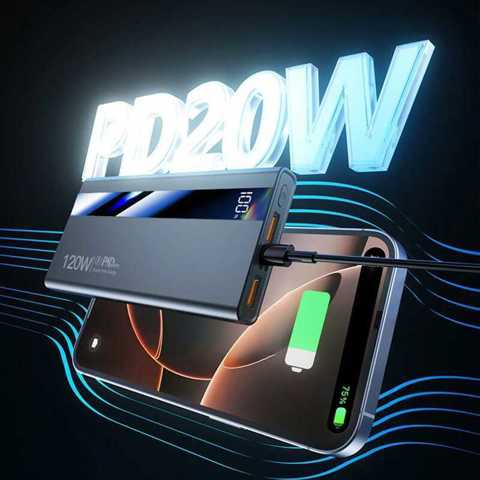 120 Вт 200000 мАч аккумулятор Power Bank с быстрой зарядкой 100000 мАч большой емкости с цифровым дисплеем Power Bank для Xiaomi