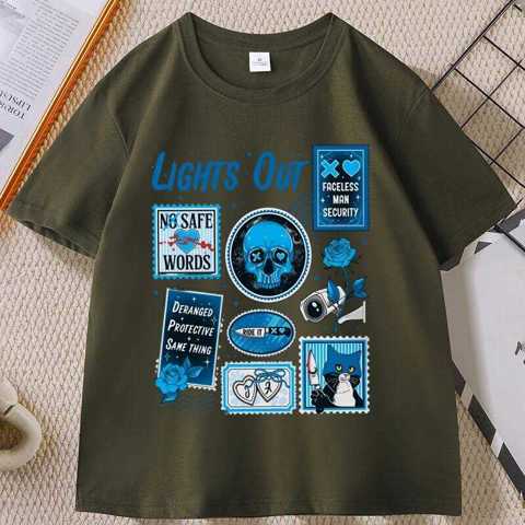 Футболка Lights Out T-Shirt Dark Romance Reader Графическим Принтом Хлопковая Футболка Высокого Качества С КоротКими Рукавами