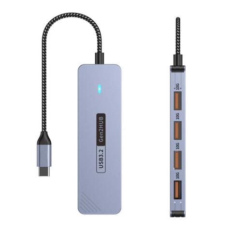 Концентратор USB 3.2 GEN2, 10 Гбит/с, концентратор USB C, высокоскоростной USB-разветвитель, концентратор USB Type-C 3.2