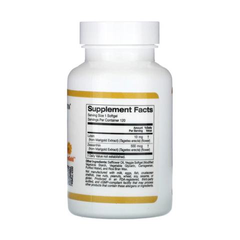 California Gold Nutrition, лютеин и зеаксантин, 10 мг, 120 растительных капсул