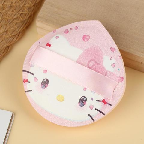 Кавайная Анимация Sanrio Мультяшный Узор Hello Kitty Пуховка для Пудры с Воздушной Подушкой Для Сухого и Влажного Использования