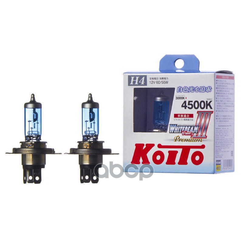 

Лампа KOITO P0744W высокотемпературная Whitebeam H4 12V 60/55W -(135/125W) комплект 2шт Н4 KOITO арт. P0744W