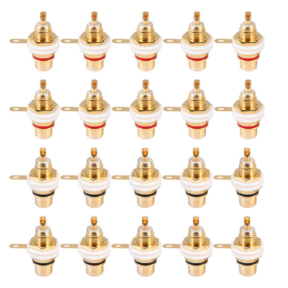 20шт Позолоченный разъем RCA-терминала, Штекерная розетка, Разъем на панели шасси для усилителя, динамика