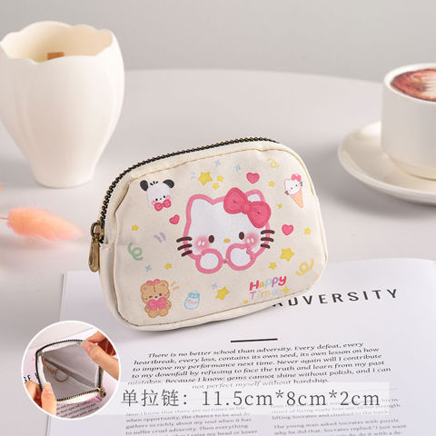 Cartoon coin purse Новый Милый Мультяшный КошелеК Монет Hello Kitty Женщин КомпаКтная Мини-суМка С Двойной Молнией Многофункцион