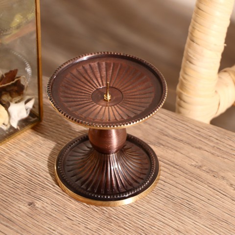 2 шт. Подсвечник на 1 свечу 'Сумана', 8.5x8x8 см, латунь