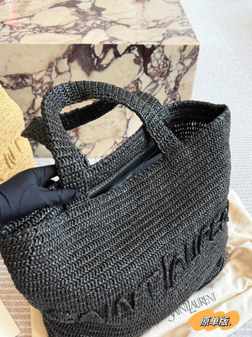 Плетеная сумка YSL из рафии  летняя пляжная корзина  стильный аксессуар для отпуска  натуральная соломка  унисекс  без коробки