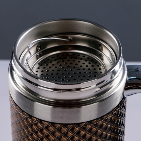 3 шт. Термокружка TAKE IT EASY 'Великан.Рептилия', 450 мл, 16x8 см, сохраняет тепло 2 ч, сито, нержавеющая сталь