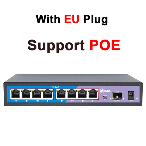 Гигабитный Коммутатор KuWFi 2.5G Ethernet 4 8 Портами POE / Без POE С 10G Портом SFP В Режиме VLAN Для Сетевой Камеры