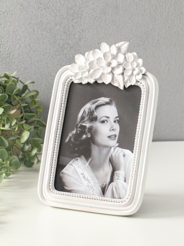 2 шт. Фоторамка для фото 13x18 см 'Цветочный венок', полистоун, белая, 25x16.5x1.5 см