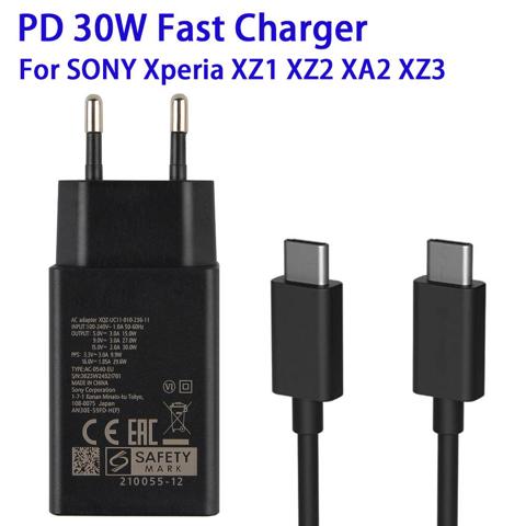 XQZ-UC1 30W PD Быстрое зарядное устройство UCB24 Кабель с двумя разъемами Type-C для Sony Xperia 1 IV Xperia 5 IV Xperia PRO-I