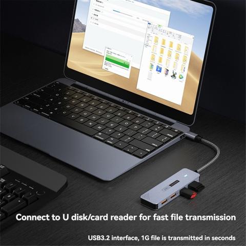 Концентратор USB 3.2 GEN2, 10 Гбит/с, концентратор USB C, высокоскоростной USB-разветвитель, концентратор USB Type-C 3.2