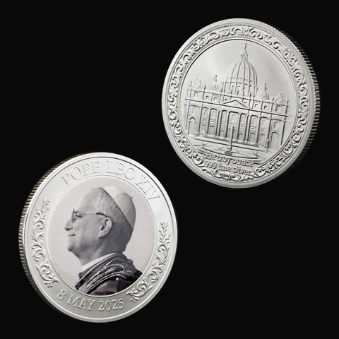 Коллекционная памятная монета Папы Римского Льва XIV