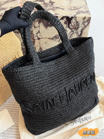 Плетеная сумка YSL из рафии  летняя пляжная корзина  стильный аксессуар для отпуска  натуральная соломка  унисекс  без коробки