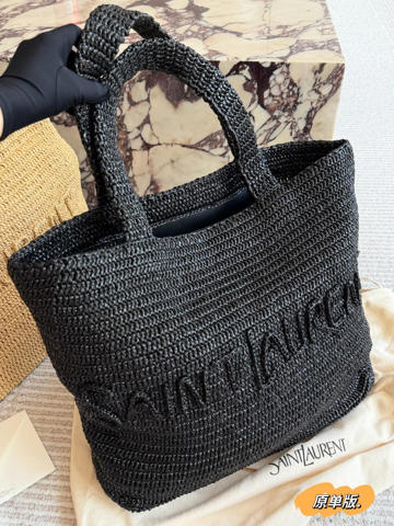 Плетеная сумка YSL из рафии  летняя пляжная корзина  стильный аксессуар для отпуска  натуральная соломка  унисекс  без коробки