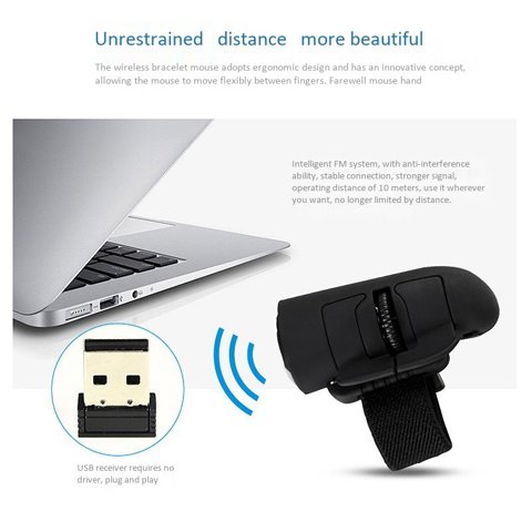 Беспроводная оптическая мини-мышь с кольцом для пальцев 2.4G, беспроводная мышь Lazy Finger Mini Fingertip USB-оптическое кольцо для ноутбука