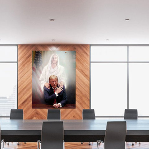 Дональд Трамп и молящийся Иисусу баннер 3x5 футов Плакат Декор Белого дома 2024