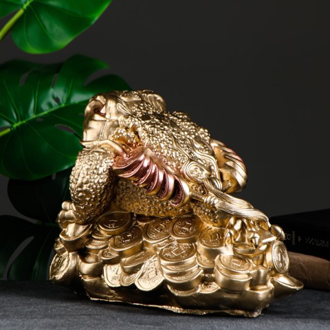 2 шт. Фигурка гипс 'Жаба на деньгах', большая, 25x34x20 см