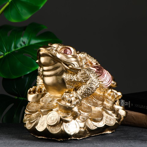 2 шт. Фигурка гипс 'Жаба на деньгах', большая, 25x34x20 см