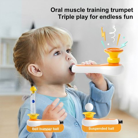 Детская игрушка Монтессори 3 в 1 - Свисток, Надувной мяч, Плавающий шарик-дудочка