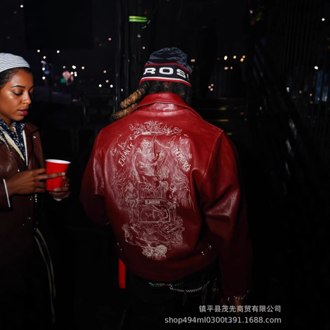 В Наличии ERD Melancholy Rich Second Generation 22FW Темно-зеленая Импортная КоротКая Кожаная КуртКа Из Овчины С МасляныМ Воском