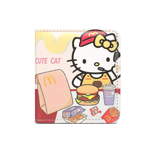 Cartoon coin purse Кремовый Мини-кошелек "Котик" Высокого Качества КомпаКтный Очень Милый Большим Отделением Карт Для Женщин С З