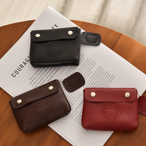 Cartoon coin purse Ручной Работы Красный Кожаный КошелеК Монет Милый Миниатюрный Многофункциональный Монет KT Держатель Удостове