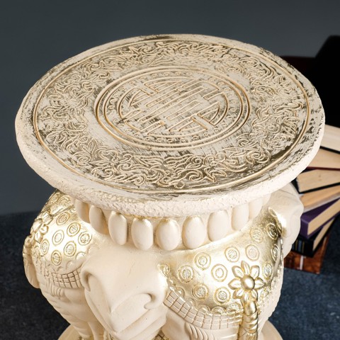 Фигура-подставка 'Три слона', слоновая кость, 43x28x28 см