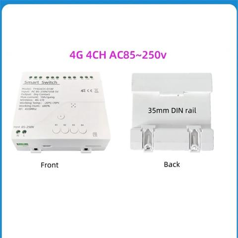 Tuya Smart Switch 4G LTE Relay with 433Mhz Smart GSM Switch APP Wireless Control 4G 4CH Remove Controller AC 85-250V