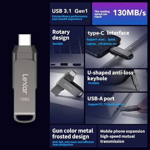 Флеш-накопитель Lexar D400 USB 32/64/128 ГБ