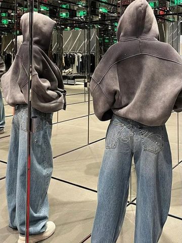 современные Джинсы с высокой талией и широкими штанинами Alexander Wang - новая коллекция