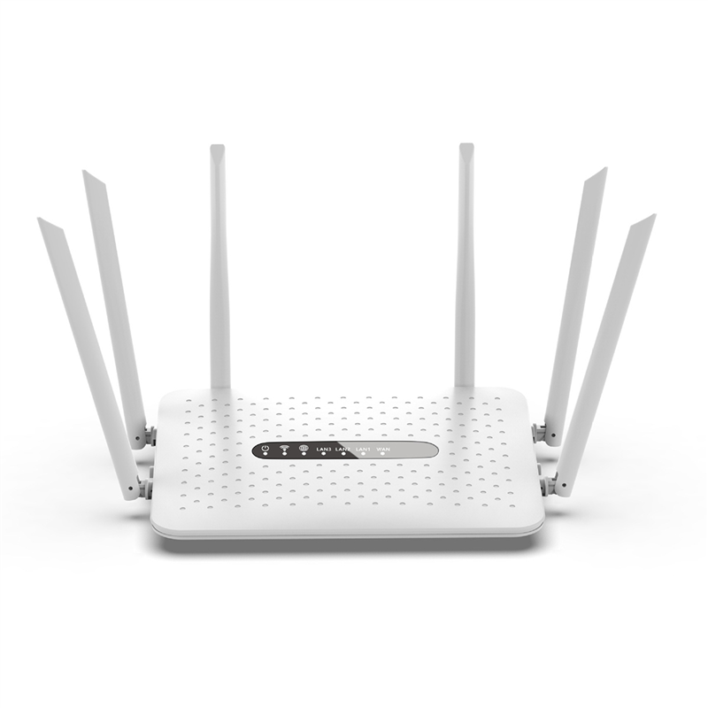

WIFI-маршрутизатор Гигабитный беспроводной маршрутизатор 2.4G / 5G Двухдиапазонный WiFi-маршрутизатор с 6 антеннами Усилитель сигнала WiFi-ретранслятора-белый
