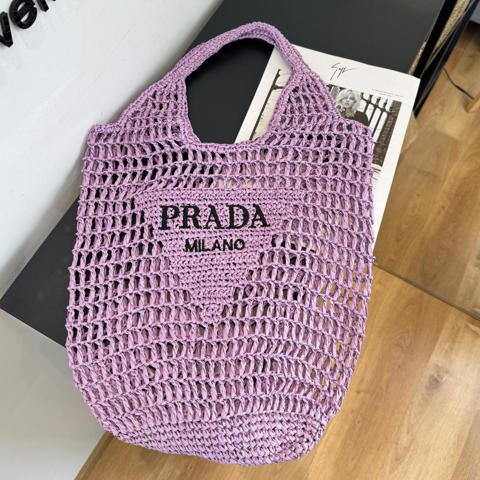 Сумка плетеная Prada из натуральной соломы летняя женская