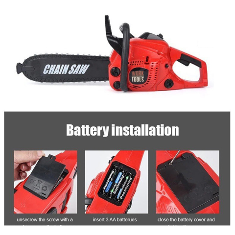 Игрушечная бензопила без батареек со световыми и звуковыми эффектами