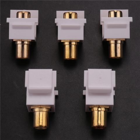 5 шт. RCA Keystone Jack, белый, золотистый