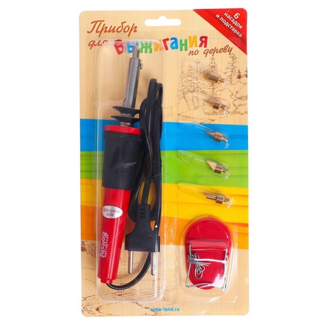 3 шт. Выжигательный аппарат по дереву, набор 6 насадок, подставка