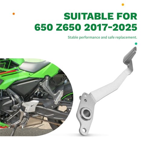 Подставки для ног мотоцикла, рычаг управления педалью тормоза для Kawasaki Ninja 650 Z650 EX650 ER650 2017-2025, серебристый.