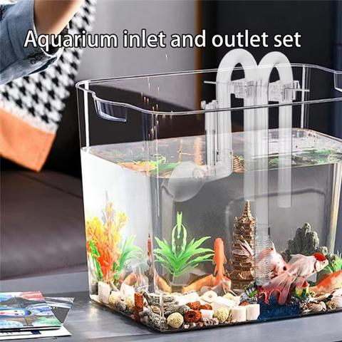 Комплект впускных и выпускных отверстий для аквариума Комплект впускных и выпускных трубок для аквариума Сетчатое устройство для аквариума с рыбками Замена внешней фильтрации
