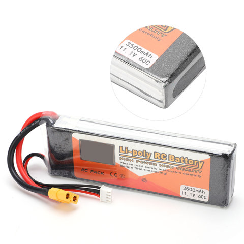 11,1 В 3500 мАч 3 S 60C Lipo Аккумуляторная батарея с разъемом XT60 RC Аккумулятор для радиоуправляемого автомобиля Лодки самолета Дронов