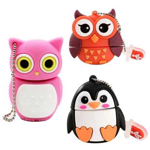 Милый Мультяшный USB-флеш-накопитель 64 Животными Пингвин 32 ГБ КошКой Совой Львом Флешка С Динозавром Внешнее Хранилище