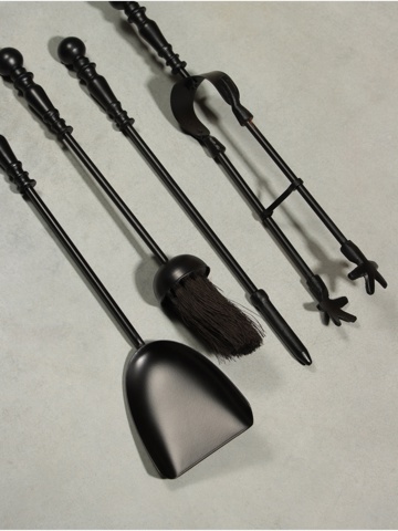 Каминный набор 'Дом', 4 предмета, 11x11x46 см, сталь