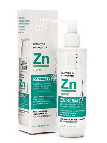 3 шт. Шампунь для волос при сухой себорее LIBREDERM Цинк, 250 мл