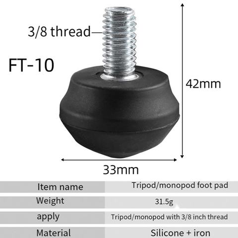 Запасные части из 3шт Универсальные противоскользящие резиновые шипы для ножек штатива с резьбой 3/8 дюйма Ножки-моноподы для штатива