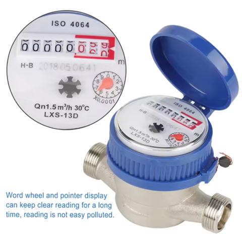 Домашний счетчик воды 15Мм 1/2 дюйма Счетчик холодной воды с фитингами Счетчик холодной воды 15Мм