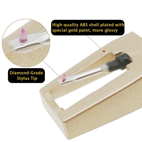 Сменный стилус из 4шт Иглы для проигрывателя виниловых пластинок с алмазным поворотным столом и щеткой для чистки стилуса