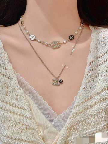 Chanel Ожерелье С Жемчугом И Цветком Камелии Черно Белое Колье Чокер